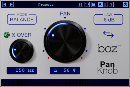 Boz Digital Labs「Pan Knob」の操作画面
