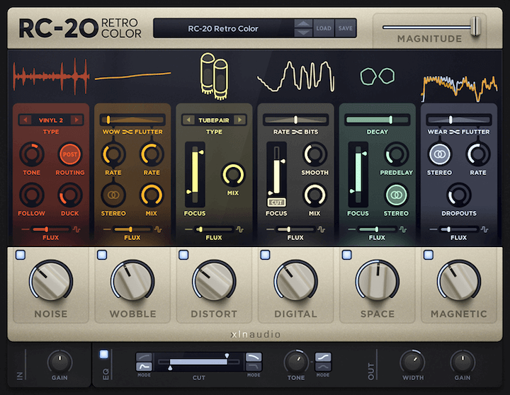 XLN Audio「RC-20 Retro Color」の操作画面