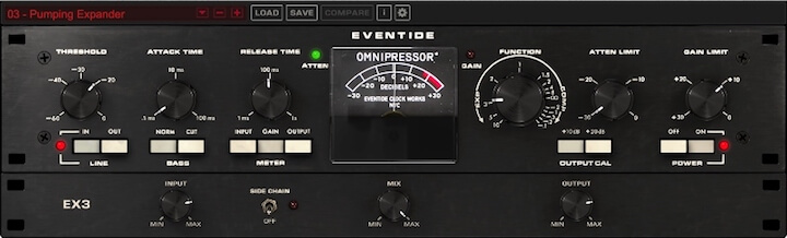 Eventide社「Omnipressor」の操作画面