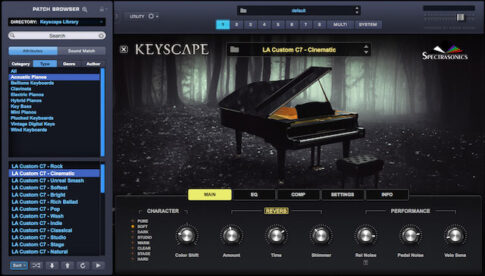 Spectrasonics「Keyscape」の操作画面
