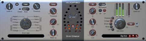 Audified「DW Drum Enhancer」の操作画面