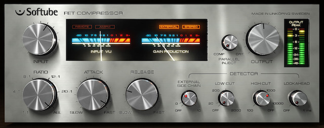 Softube「FET Compressor」の操作画面