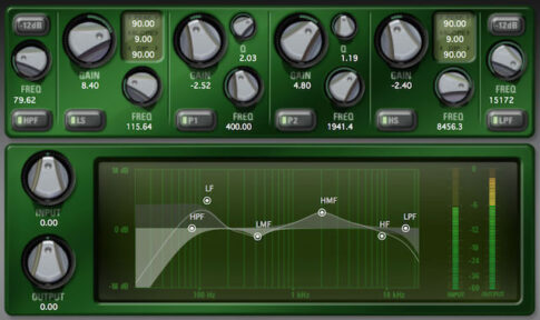 McDSP「Filter Bank」の操作画面