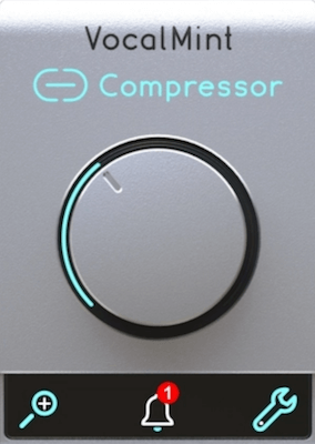 Audified社のボーカルエフェクト「VocalMint Compressor」の操作画面
