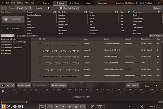 Ezdrummer3のGROOVES PARTS