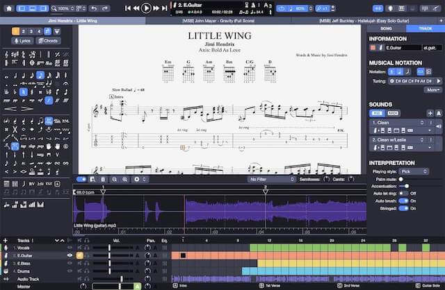 Guitar Pro 8のUI画像