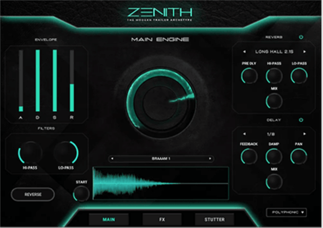 Cinematic Tools ZENITHのインターフェース