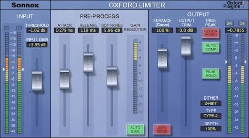 Sonnox Oxford Limiterの操作画面