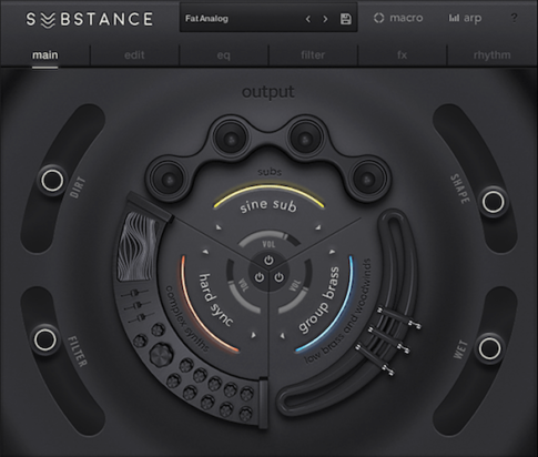 Output SUBSTANCEのインターフェース