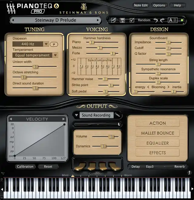 Pianoteq 8 PROユーザーインターフェース