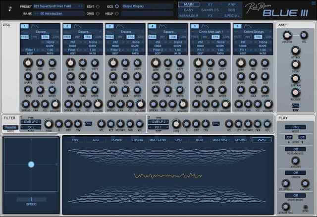 RobPapen「BLUE-III」の操作画面