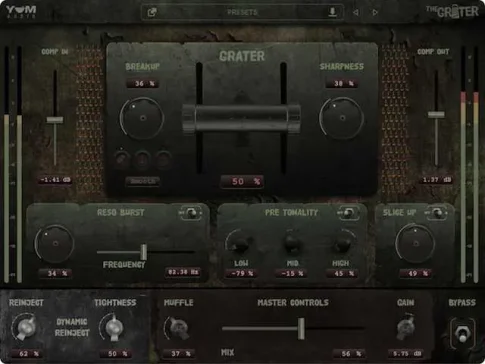 YUM AUDIO「THE GRATER」の操作画面