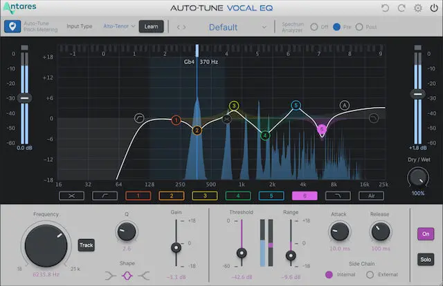 Auto-Tune Vocal EQの操作画面