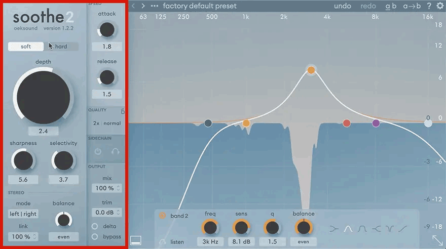 sooth 2 のユーザーインターフェース