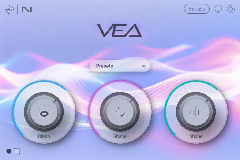 iZotope「VEA(ヴィア)」の操作画面Light Blueスキン