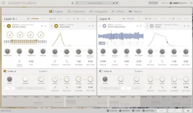 Arturia「Augmented BRASS」メイン操作画面