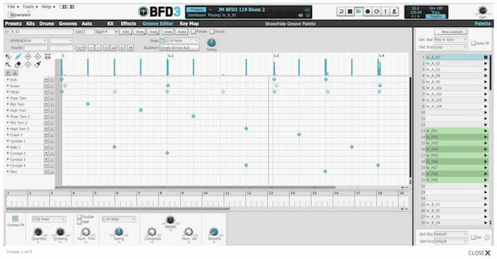 FXpansion「BFD3」のエディター画面