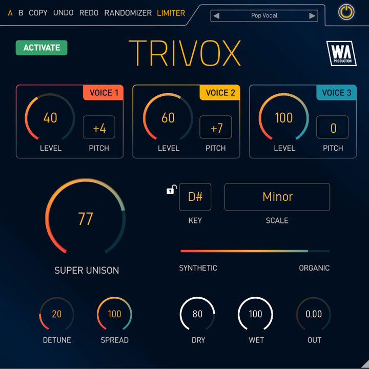 W. A. Production「TriVox」GUI