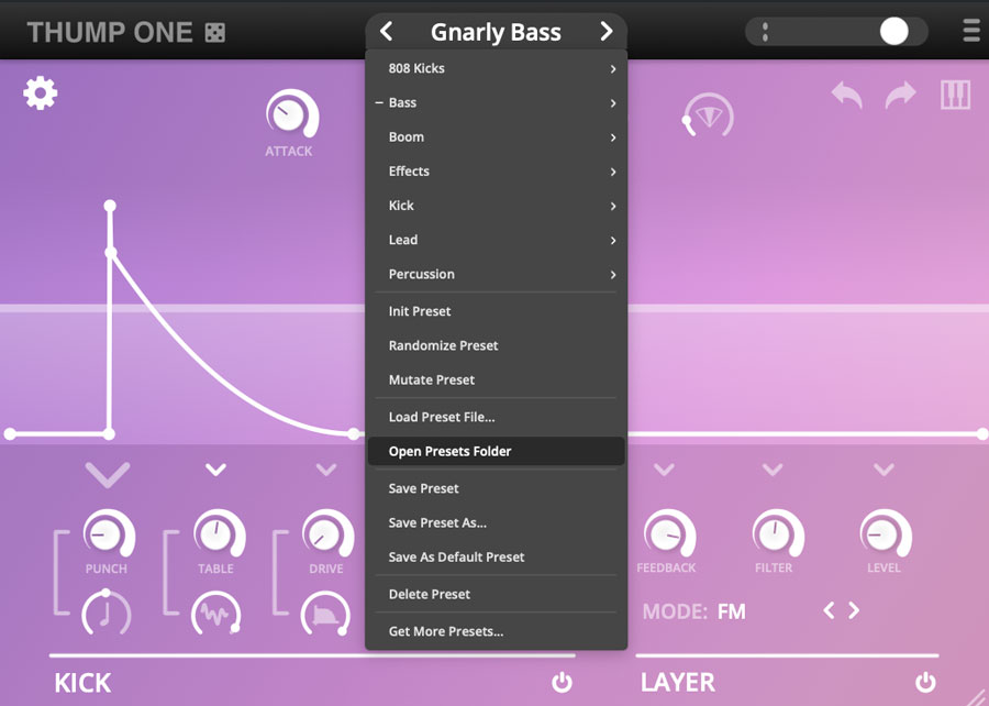 Thump-One-preset-select