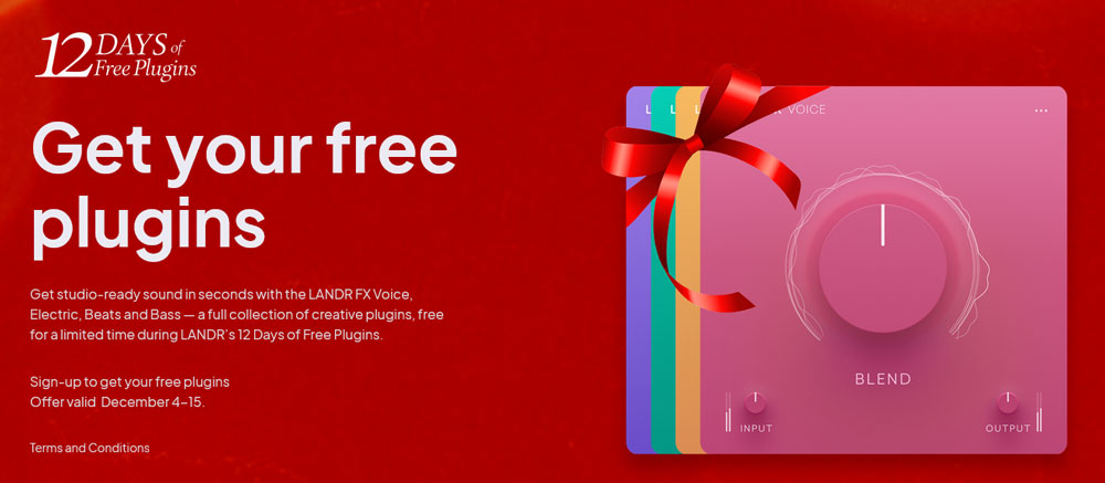 LANDR’s 12 Days of Free Plugins.